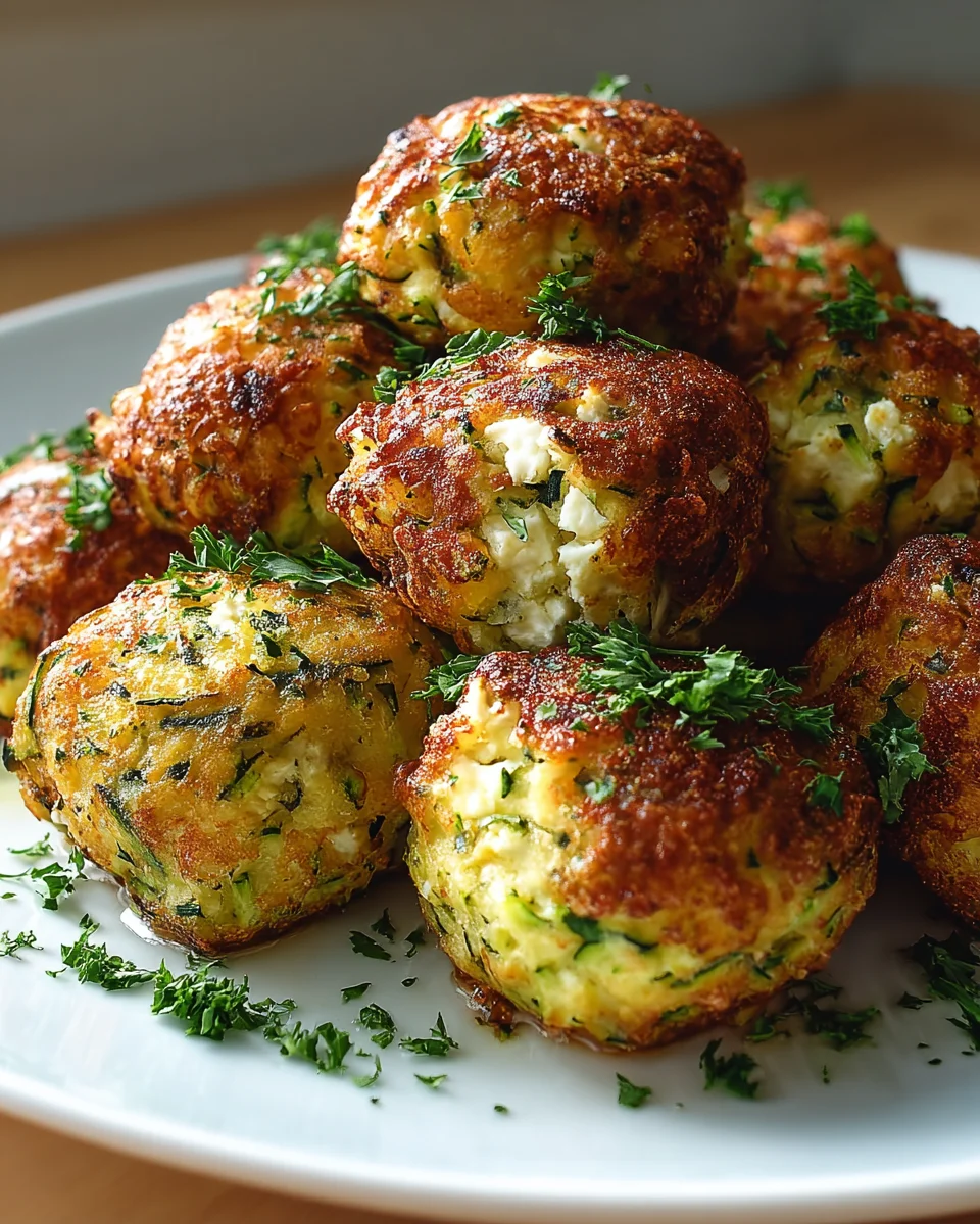 Knusprige Zucchini Feta Bällchen: Gesund & Lecker aus dem Ofen