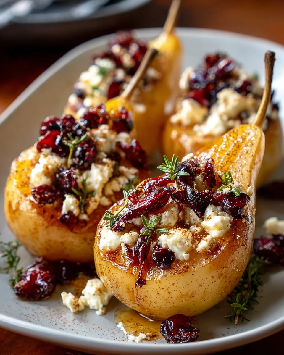 Gebackene Birnen mit Feta & Honig: Süß-salzige Köstlichkeit!