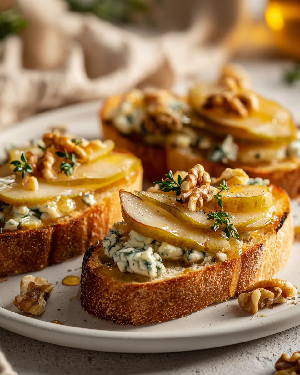Würzig-süße Gorgonzola Birnen Bruschetta – Einfach & Genial