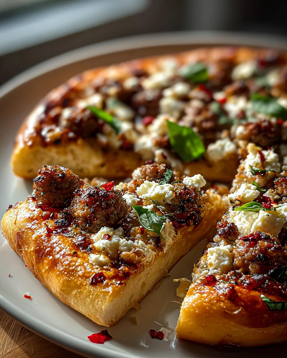 Köstliche Rinderwurst Feta Honig Pizza – Einfach & Schnell!