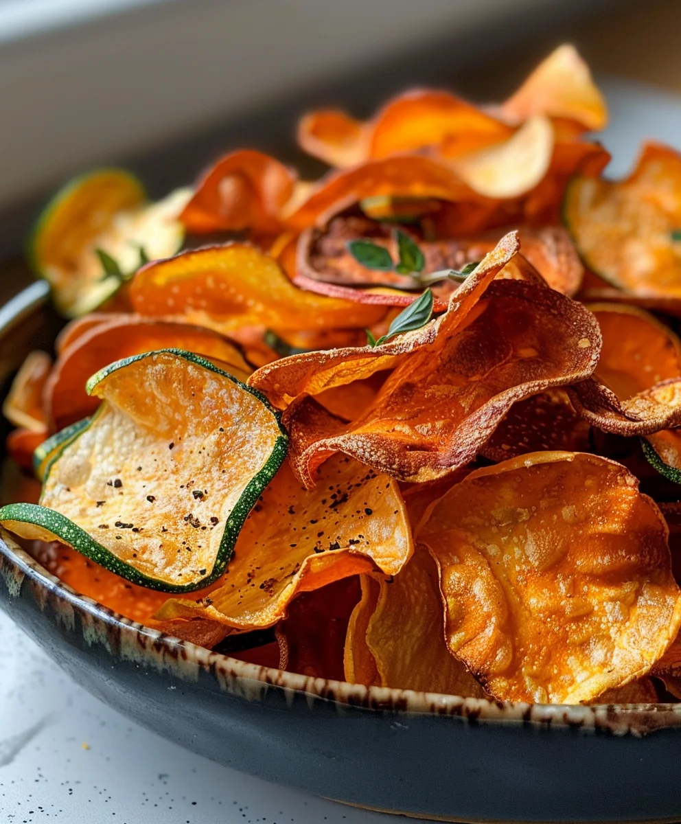 Blitzschnelle Knusprige Gemüsechips aus der Luftfritteuse