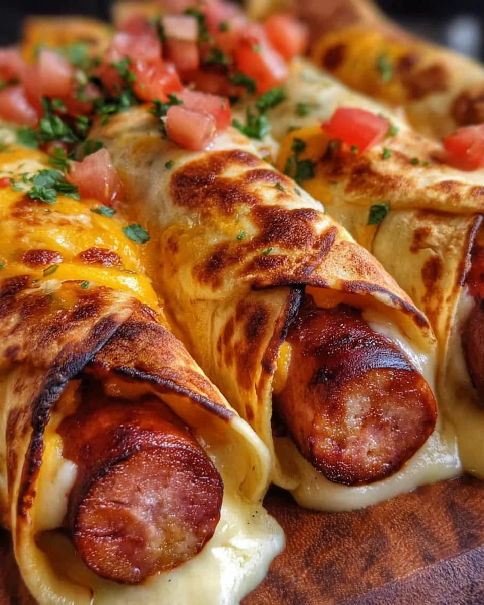 Knusprige Gebackene Hot Dogs im Tortilla-Teig Rezept