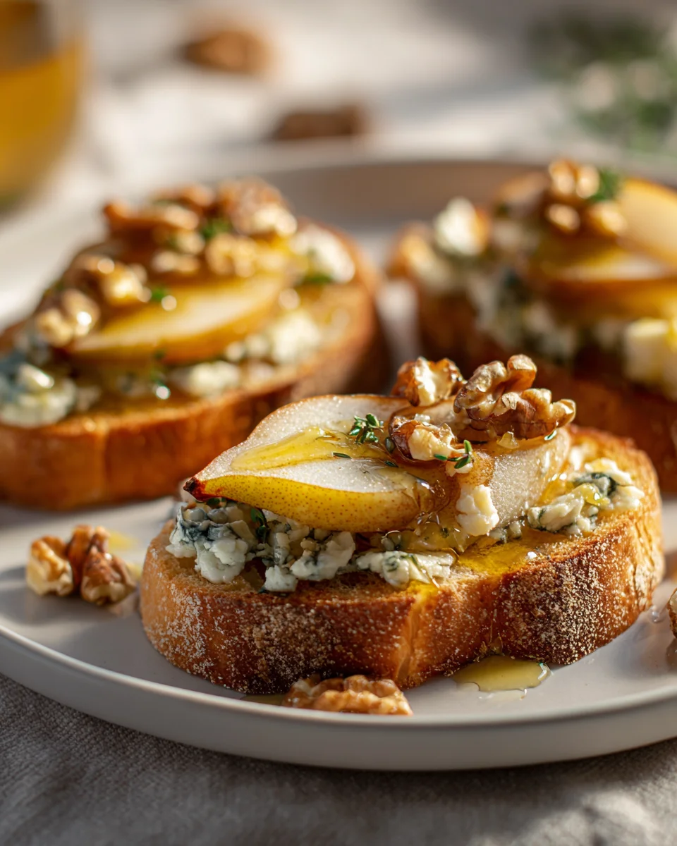 Würzig-süße Gorgonzola Birnen Bruschetta – Einfach & Genial