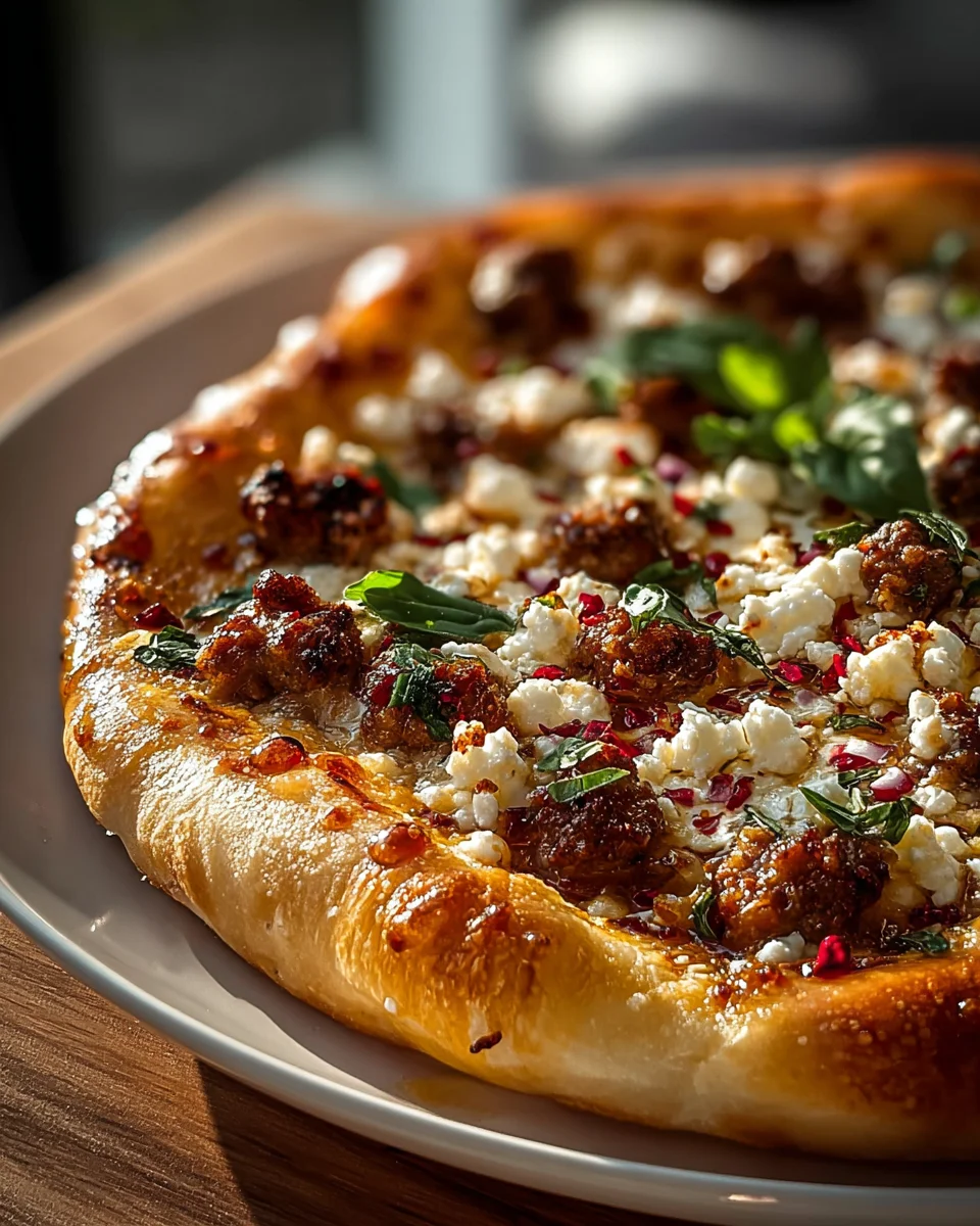 Köstliche Rinderwurst Feta Honig Pizza – Einfach & Schnell!