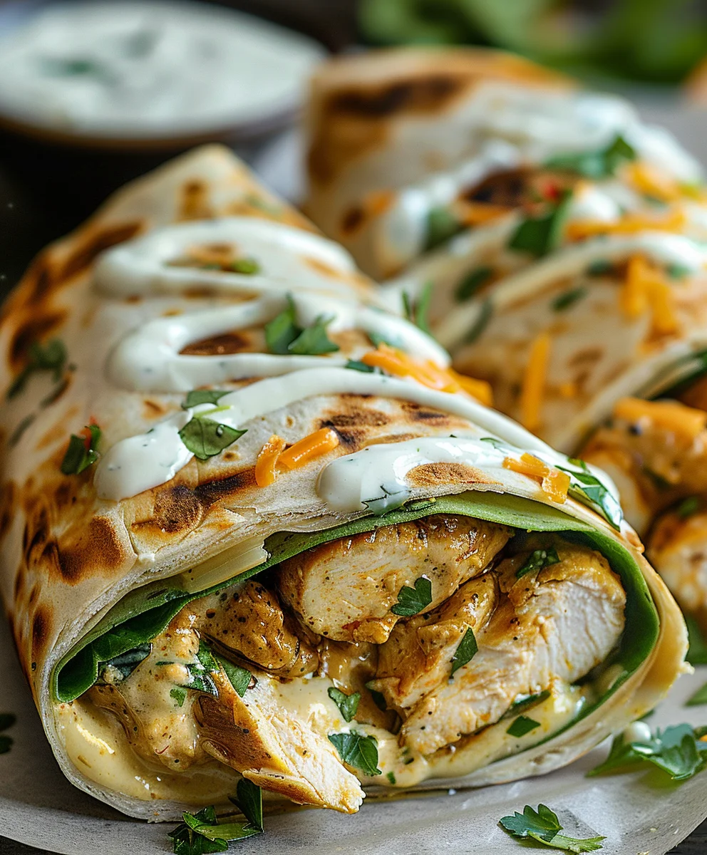 Käsige Knoblauch Hähnchen Wraps: Schnell, einfach, unwiderstehlich!