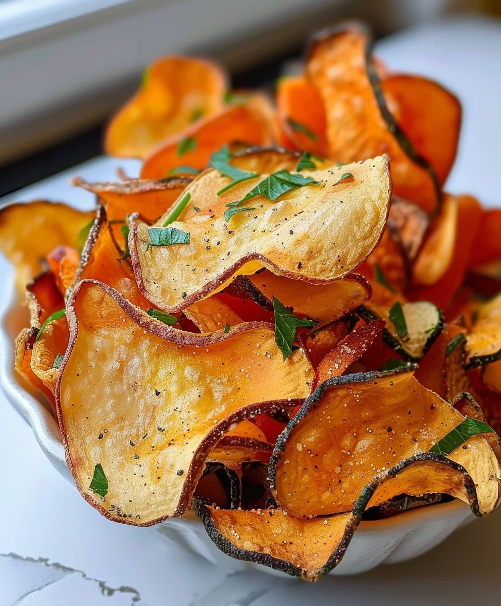 Blitzschnelle Knusprige Gemüsechips aus der Luftfritteuse