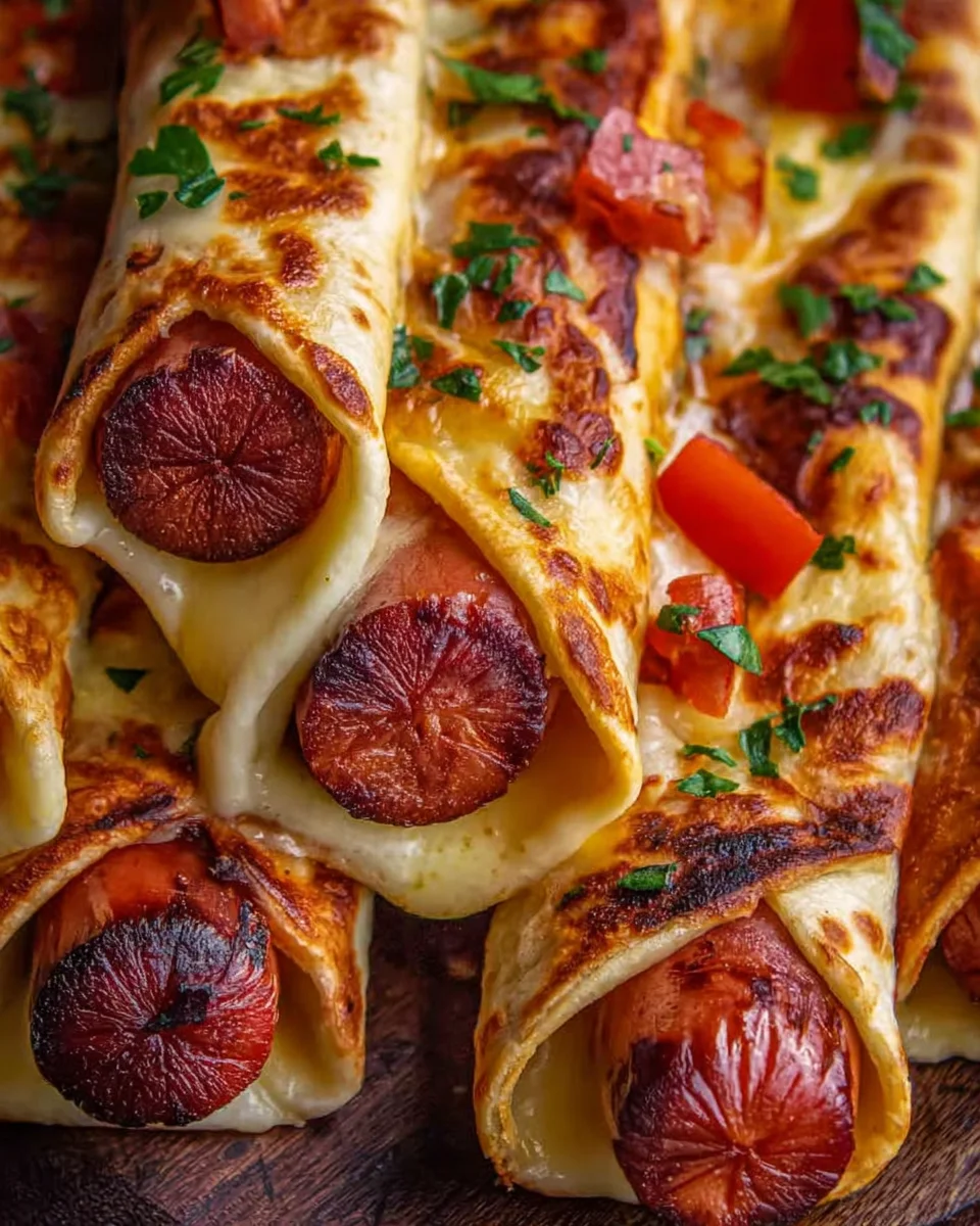 Knusprige Gebackene Hot Dogs im Tortilla-Teig Rezept