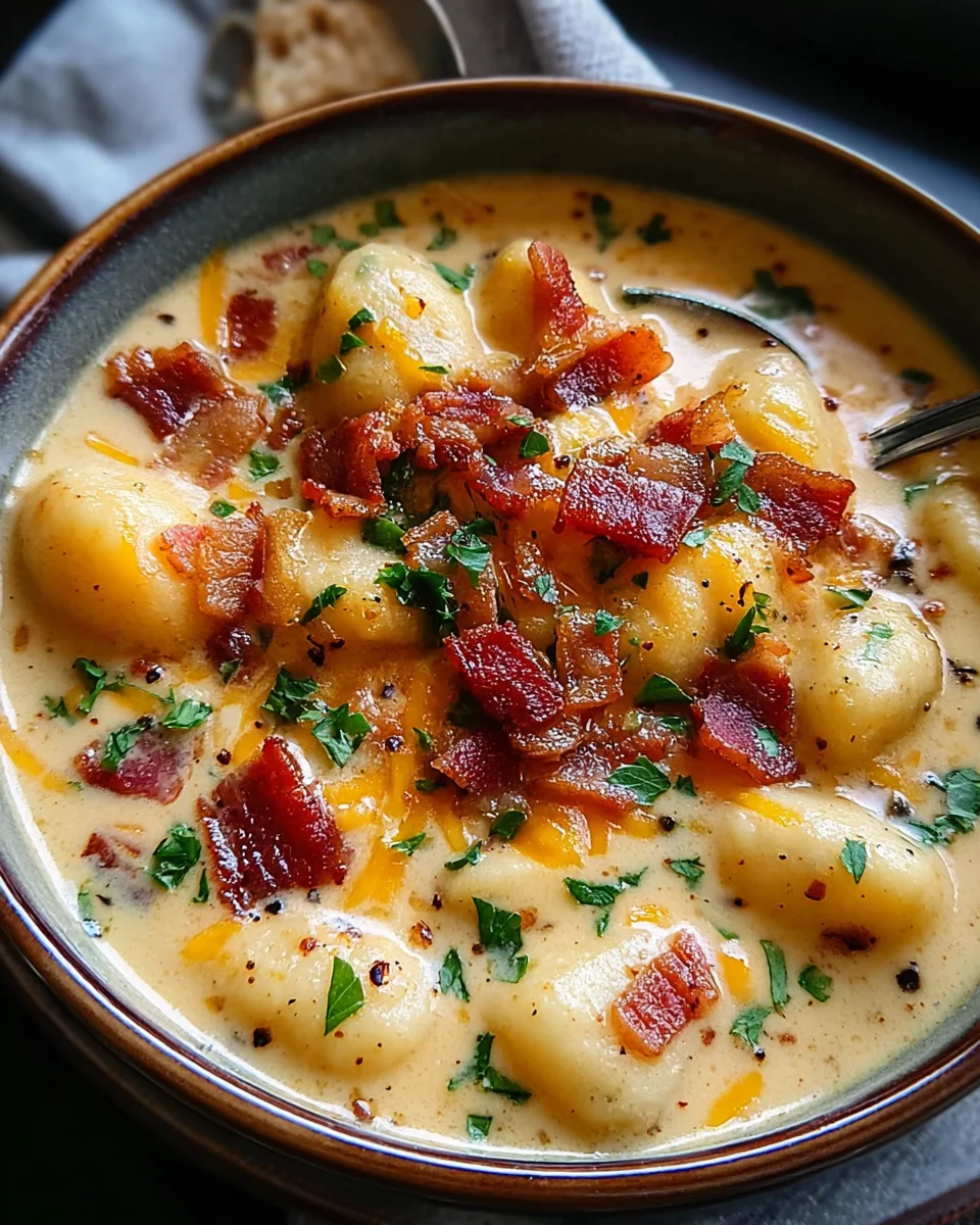 Beef Bacon Cheddar Gnocchi Suppe – Cremig & Lecker!