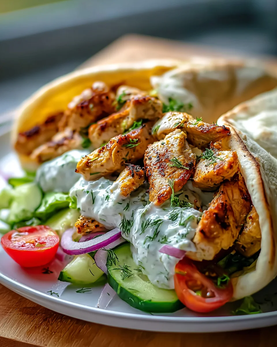 Mediterranes Hähnchen Gyros mit Feta-Tzatziki genießen!
