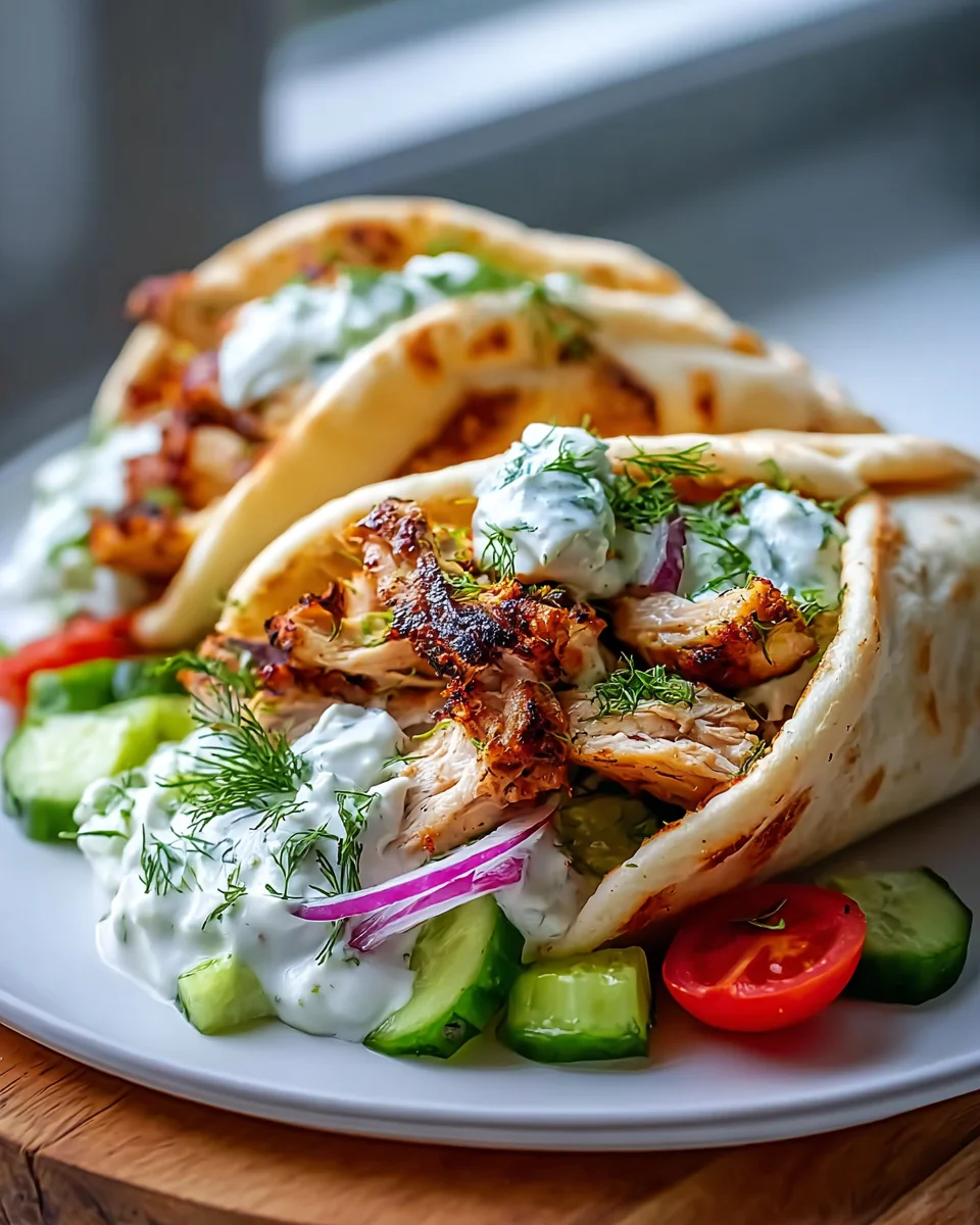 Mediterranes Hähnchen Gyros mit Feta-Tzatziki genießen!