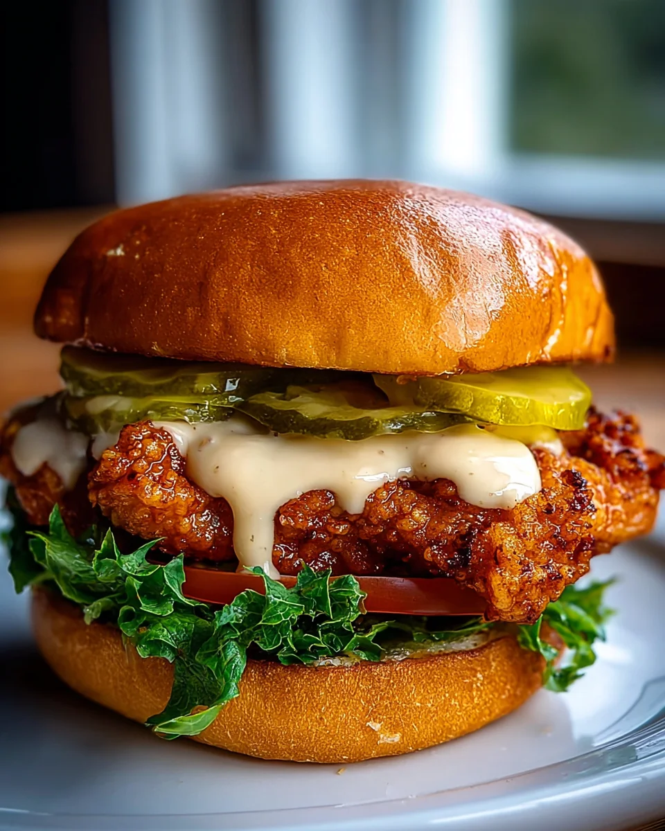 Scharfes Hähnchen Sandwich: Cremige Soße & pure Würze!