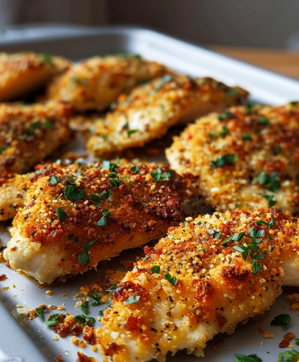 Perfekt Knuspriges Parmesan Knoblauch Hähnchen vom Blech