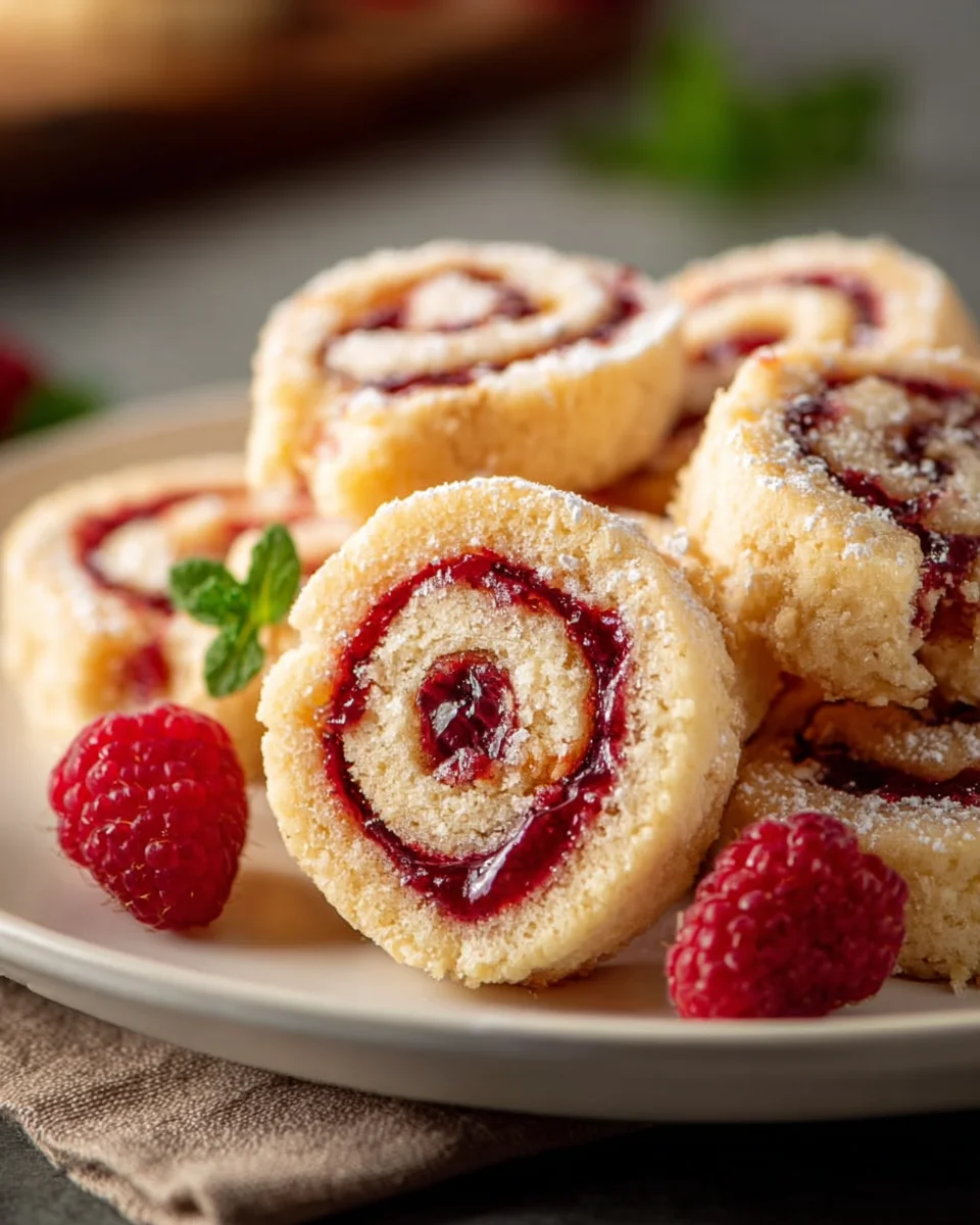 Himbeer Murbteig Rollchen: Zartschmelzend & Schnittfest