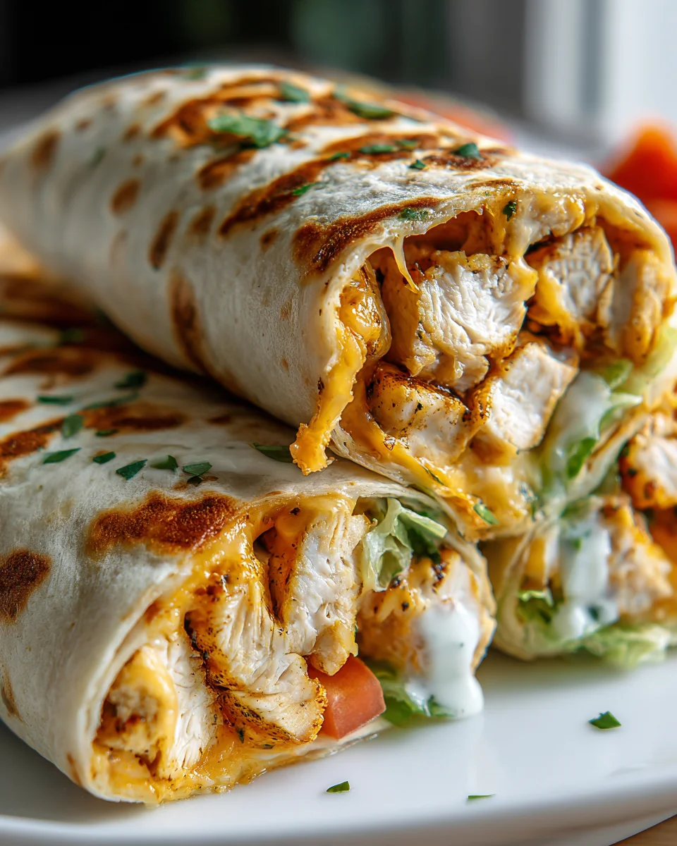 Kaesige Knoblauch Haehnchen Wraps – Einfach & Genial!
