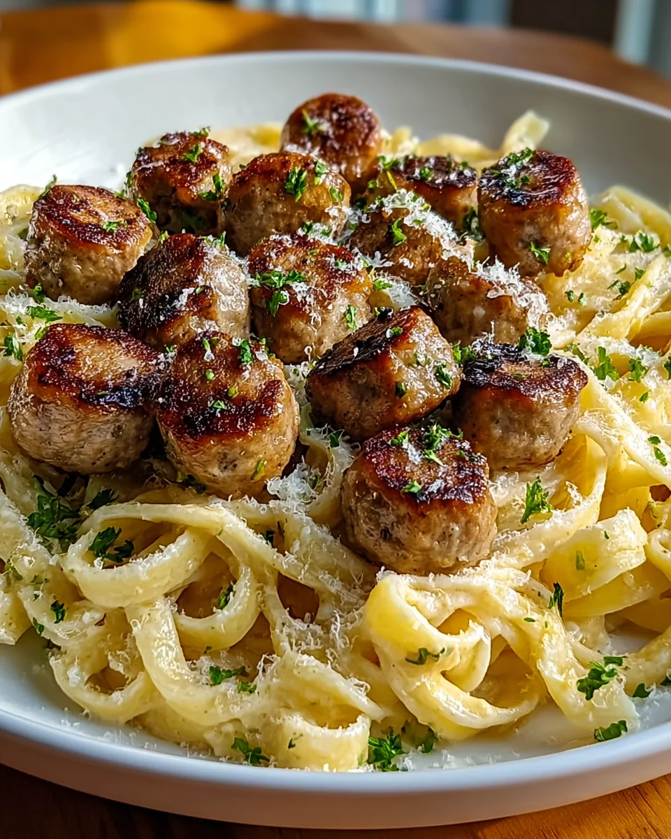 Knoblauchbutter Rindswurst-Häppchen & Cremige Parmesan Pasta