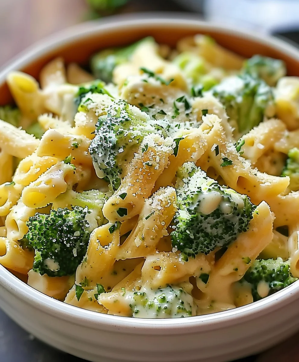 Cremige Brokkoli Pasta mit Käsesoße