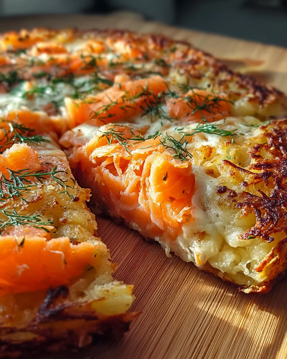 Kartoffelpizza mit Lachs: Ein unwiderstehlicher Genuss.