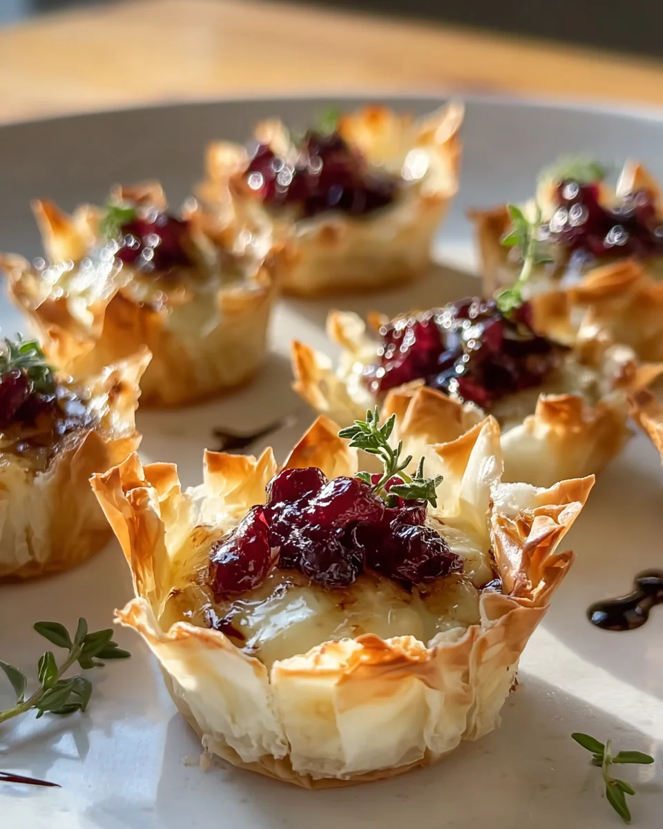 Cranberry Brie Thymian Phyllo Cups