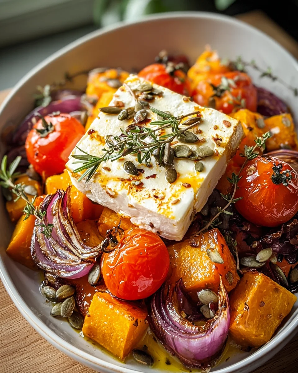 Ofenkuerbis mit Feta und Kräutern