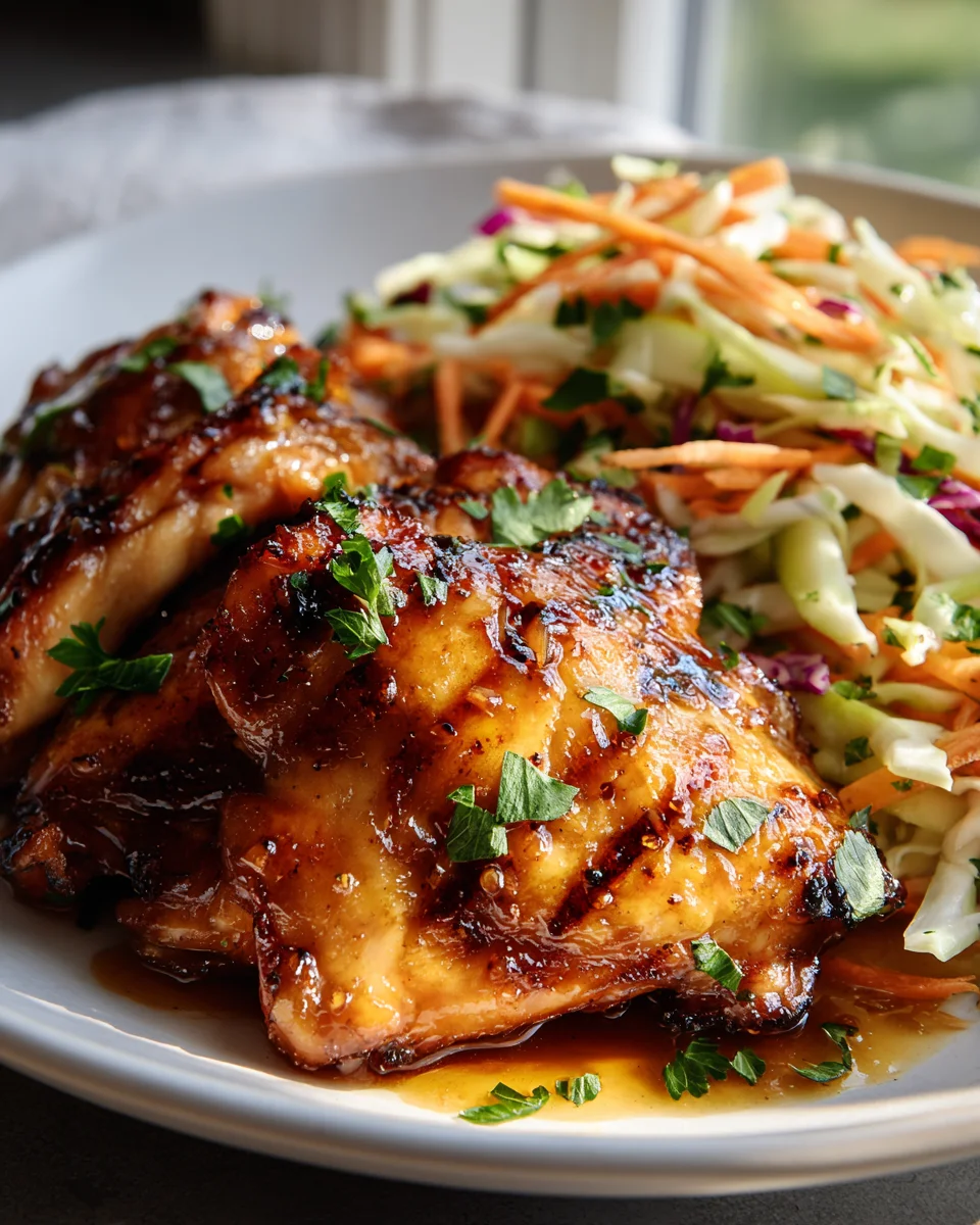 Klebriges Apfelwein-Hähnchen mit knackigem Herbst-Salat