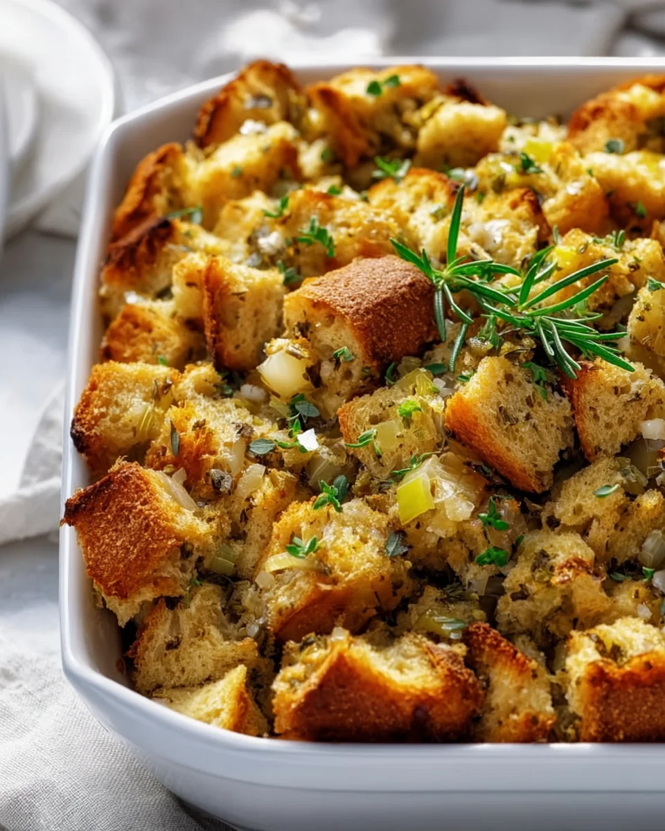 Klassische Brotfüllung mit frischen Kräutern für Festtage