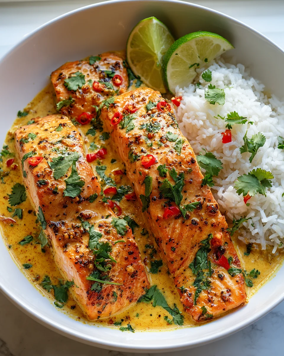 One Pan Kokos-Curry-Lachs mit Knoblauchbutter Rezept