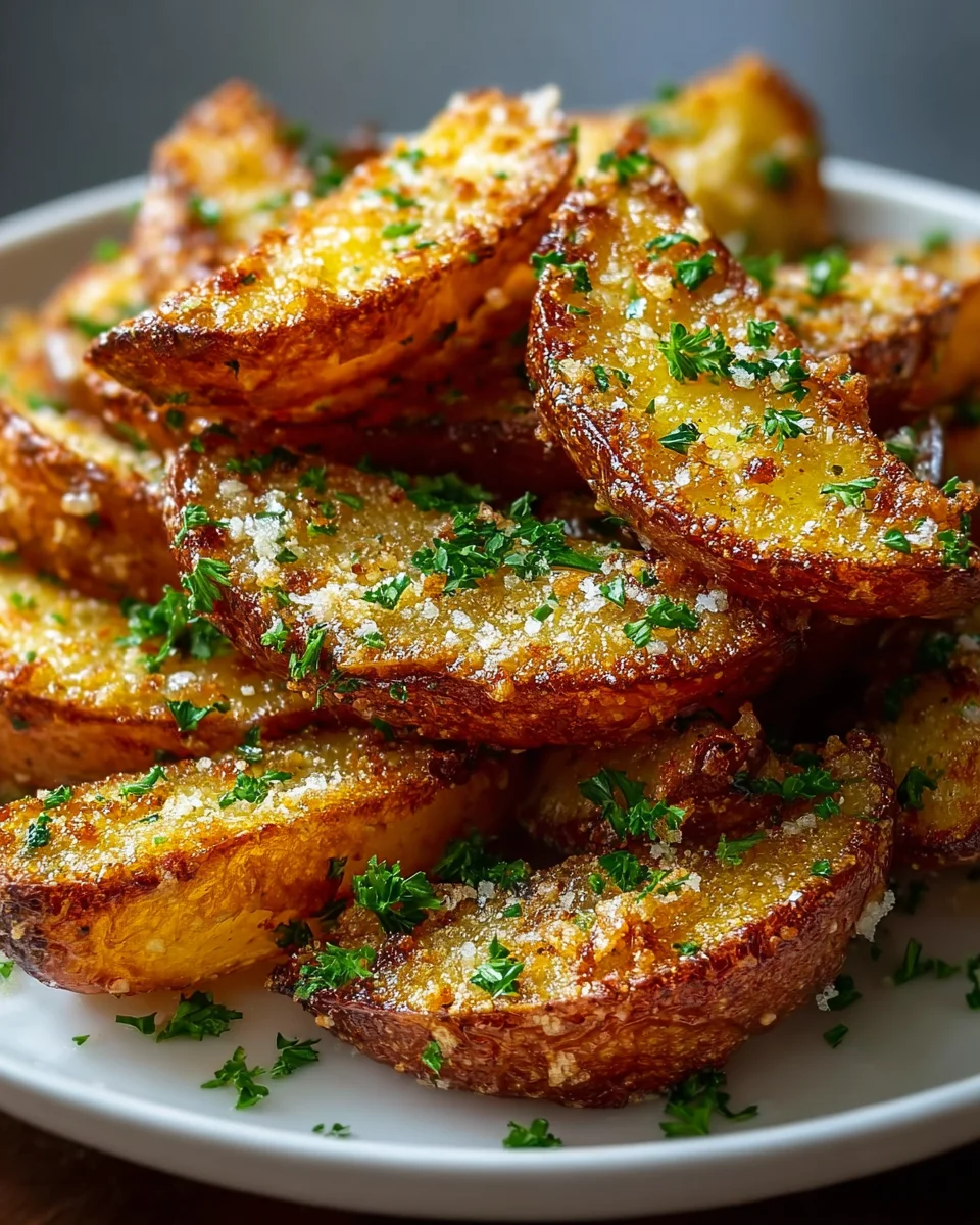 Knusprige Knoblauch Parmesan Kartoffelspalten für Genießer