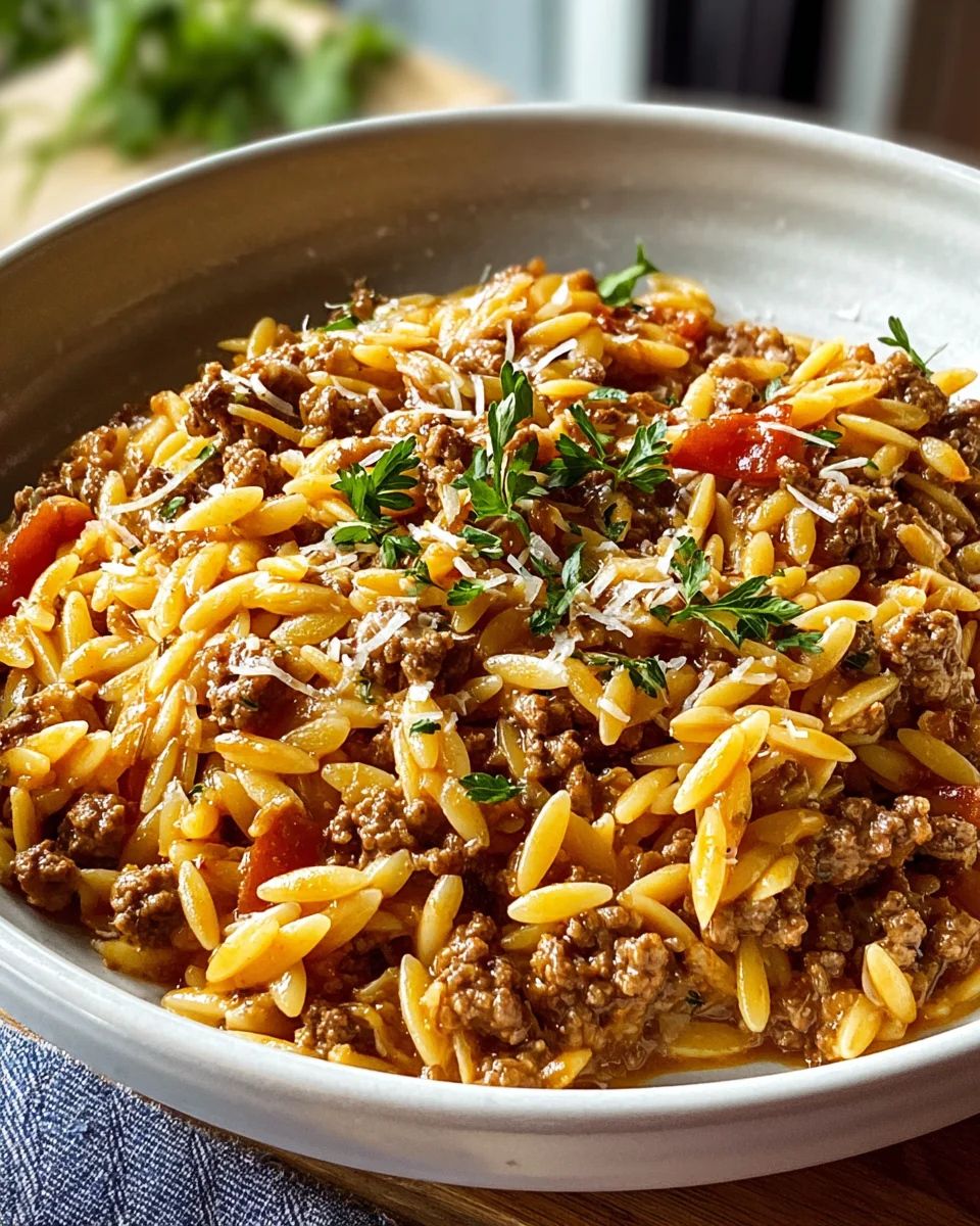 Unwiderstehliches Hackfleisch Orzo für Gemütliche Abende