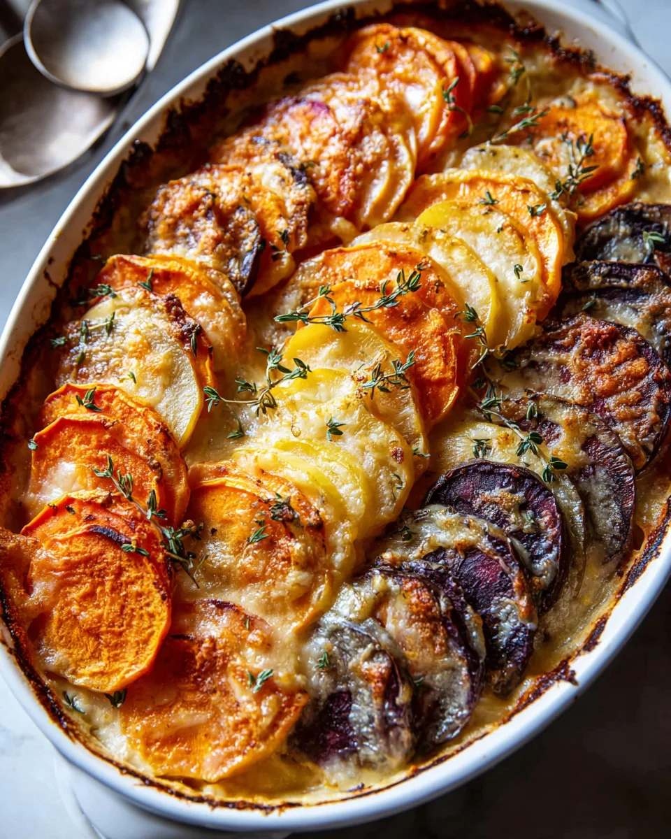 Cheesy Root Vegetable Gratin