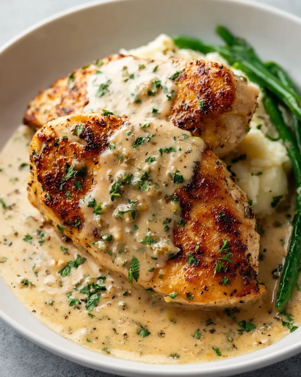 Cremiges Knoblauch-Parmesan-Hühnchenbrust Rezept delikat!