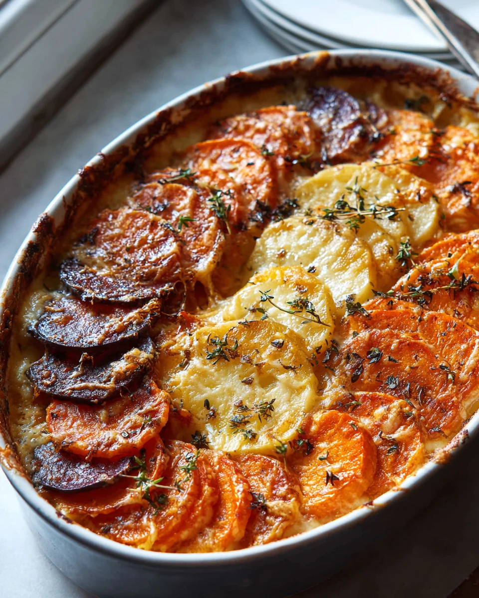 Käse-Gratin mit Wurzelgemüse – Herzhaftes Rezept genießen!