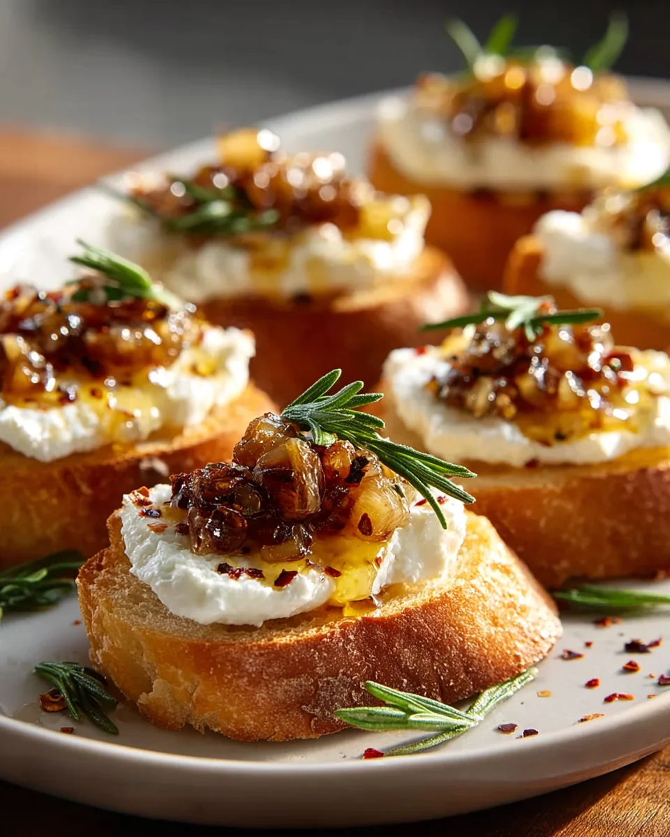 Whipped Feta Crostini mit heißem Honig - Ein Genuss!