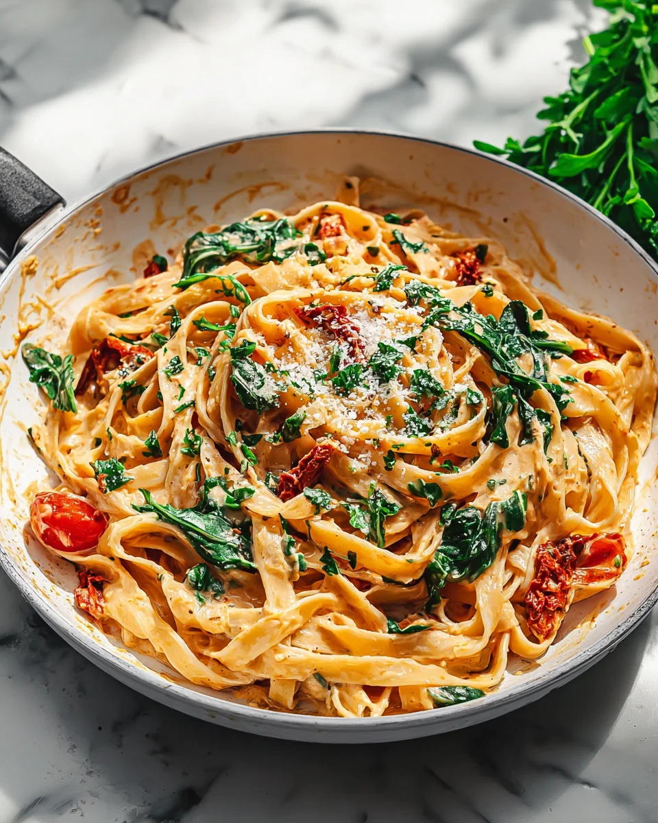 Vegan cremige Pasta mit getrockneten Tomaten Rezept genießen!