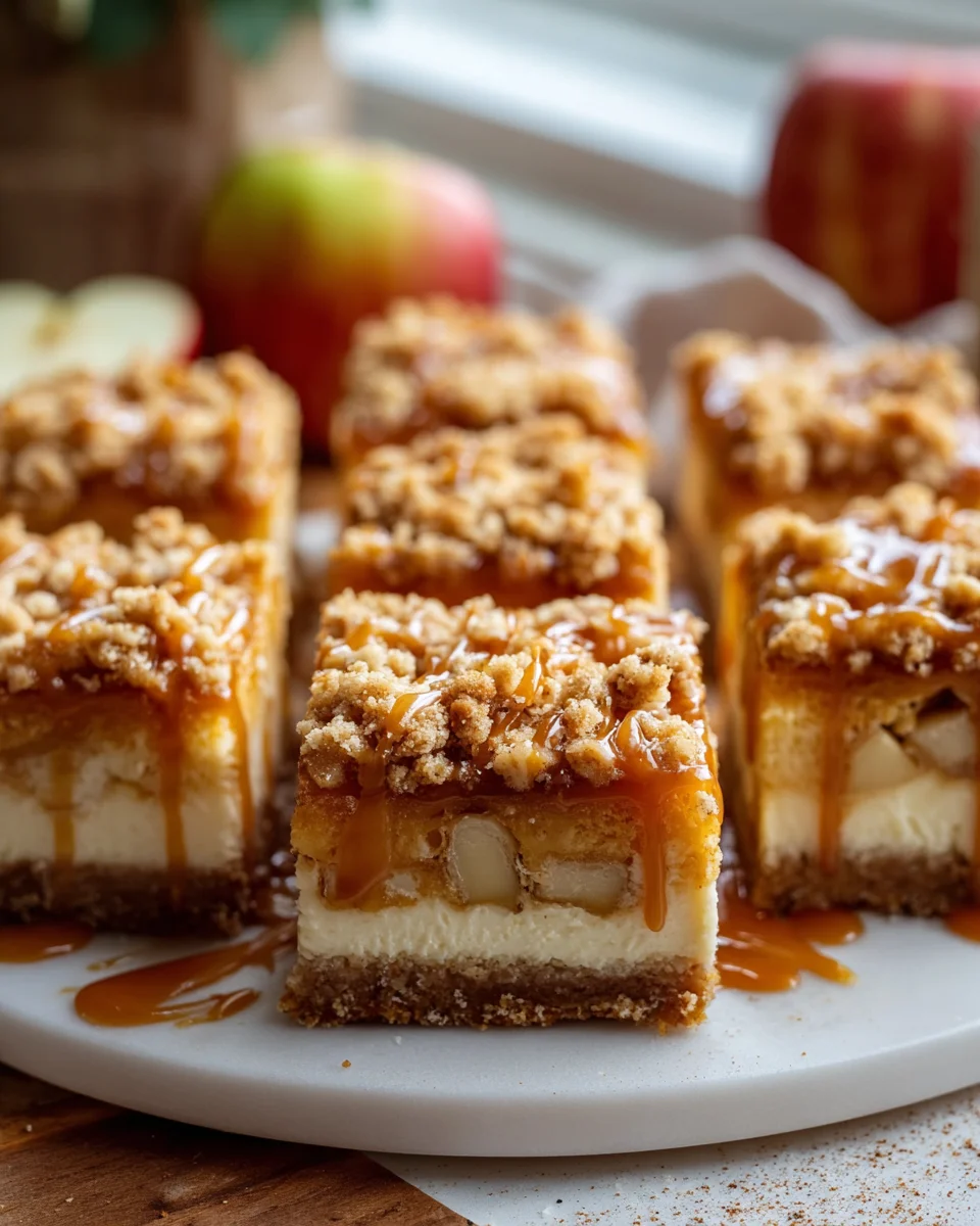 Karamell-Apfel-Cheesecake-Riegel: Süßes Genussrezept!