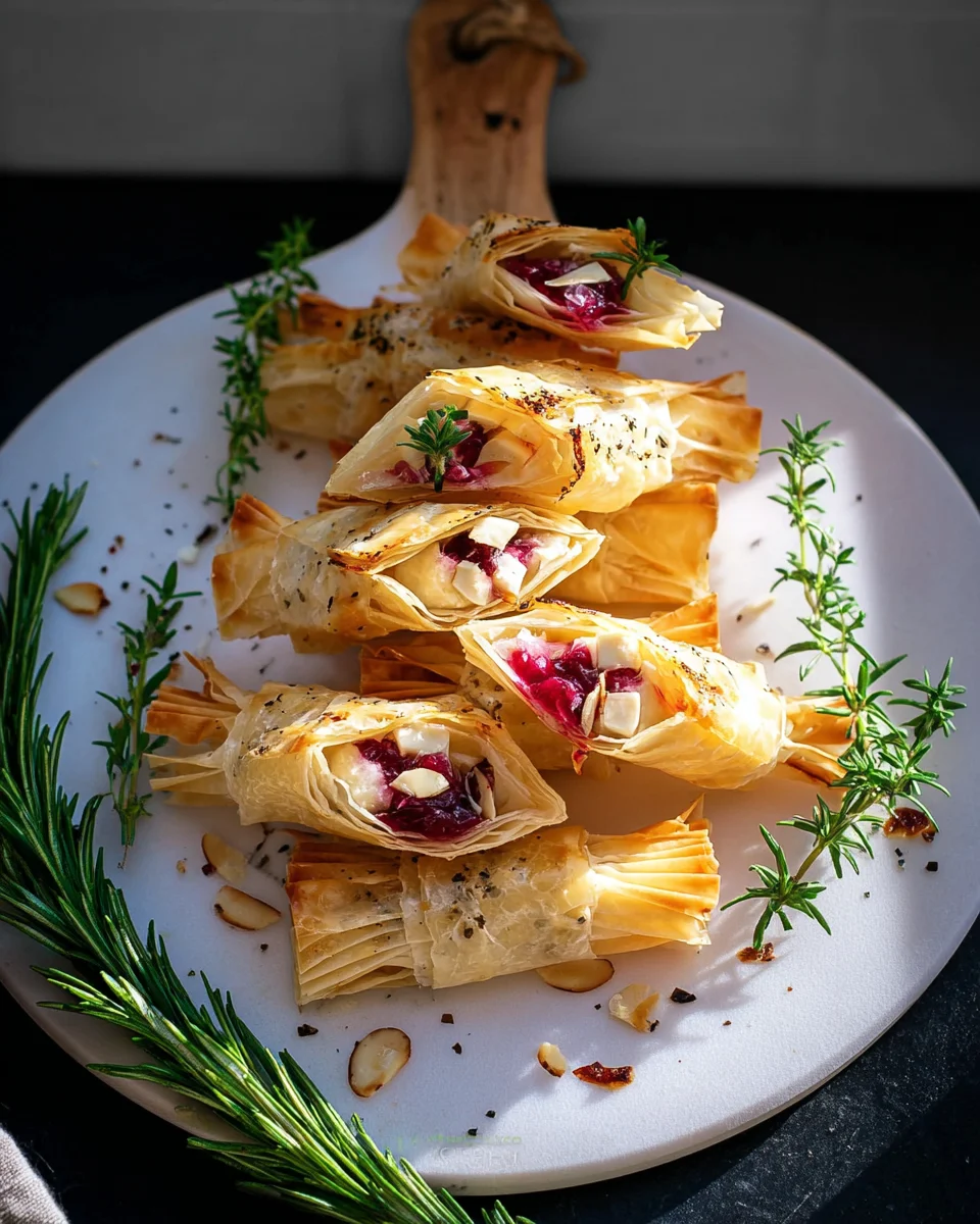 Cranberry und Brie Filo Crackers