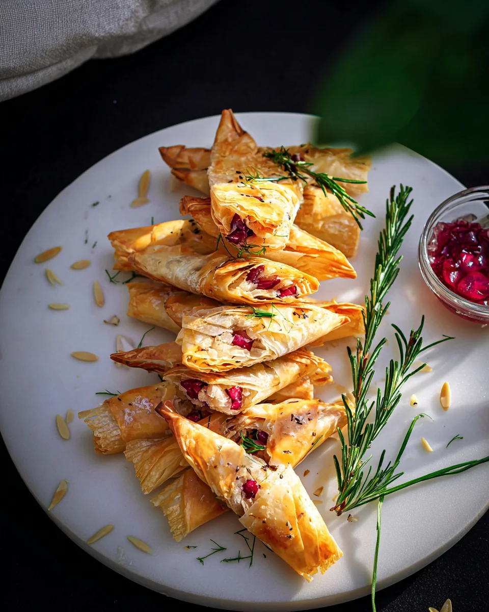 Cranberry und Brie Filo Cracker: Einfaches Video-Rezept