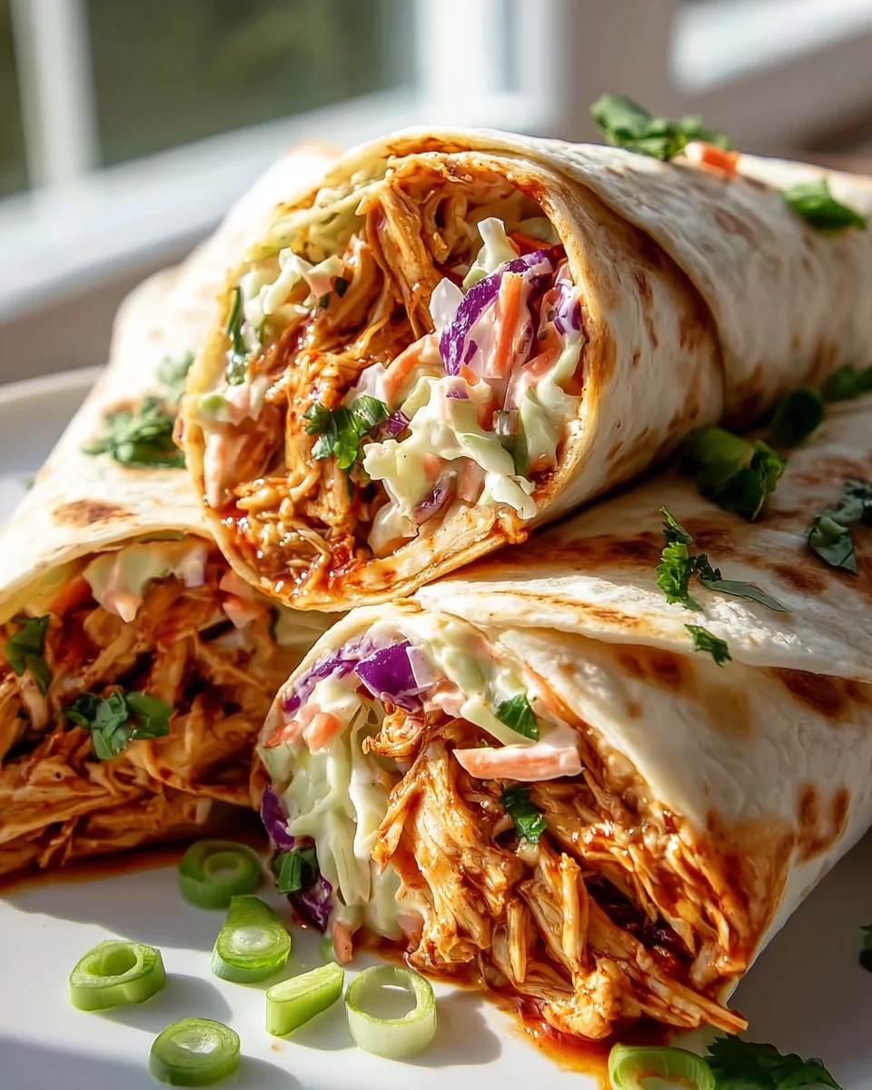 Leckere BBQ Chicken Coleslaw Wraps für jeden Anlass!