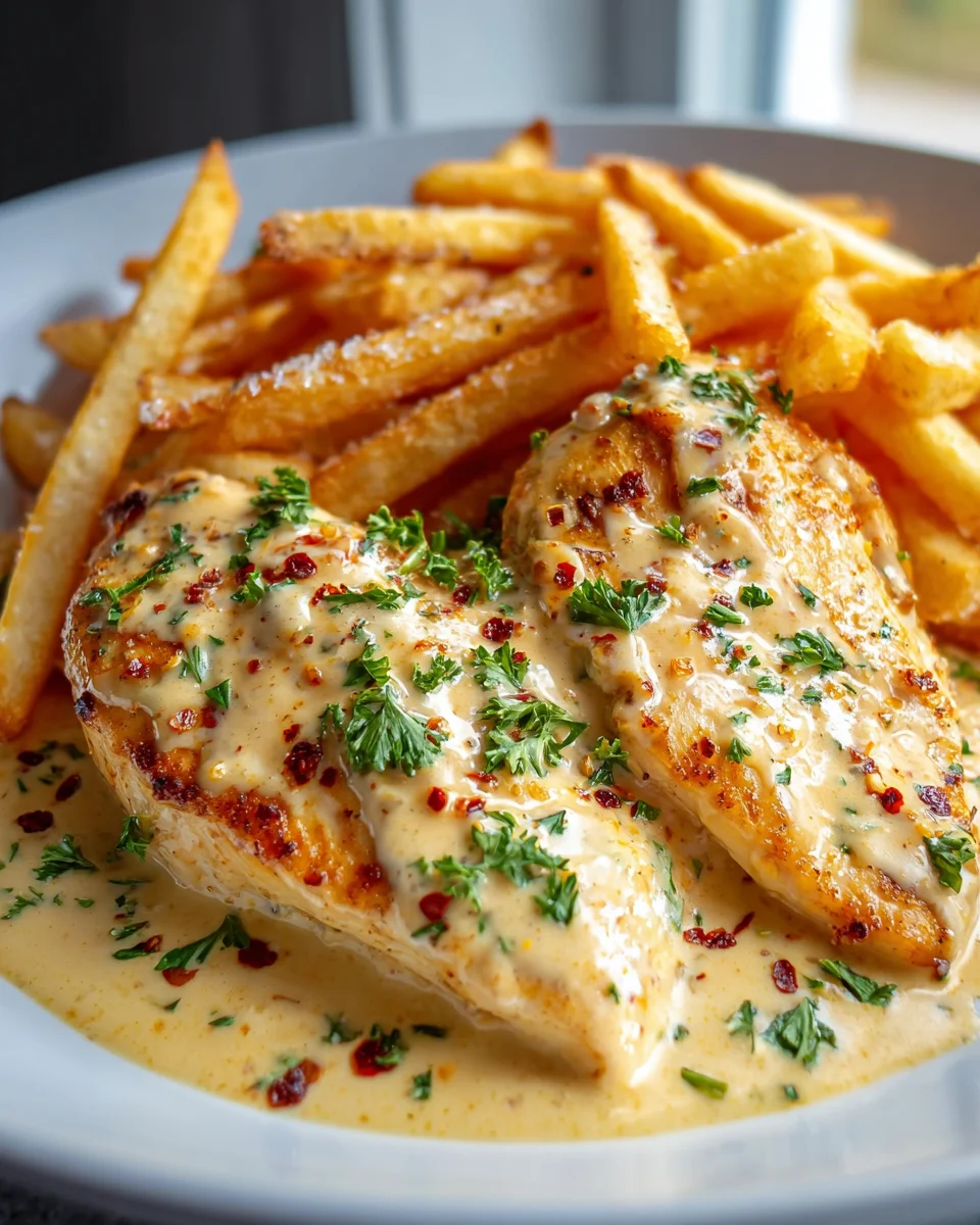 Hähnchenfilet in würziger, cremiger Knoblauch-Parmesan-Sauce