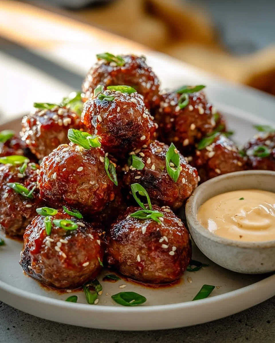 Die besten koreanischen BBQ-Fleischbällchen mit scharfer Mayo