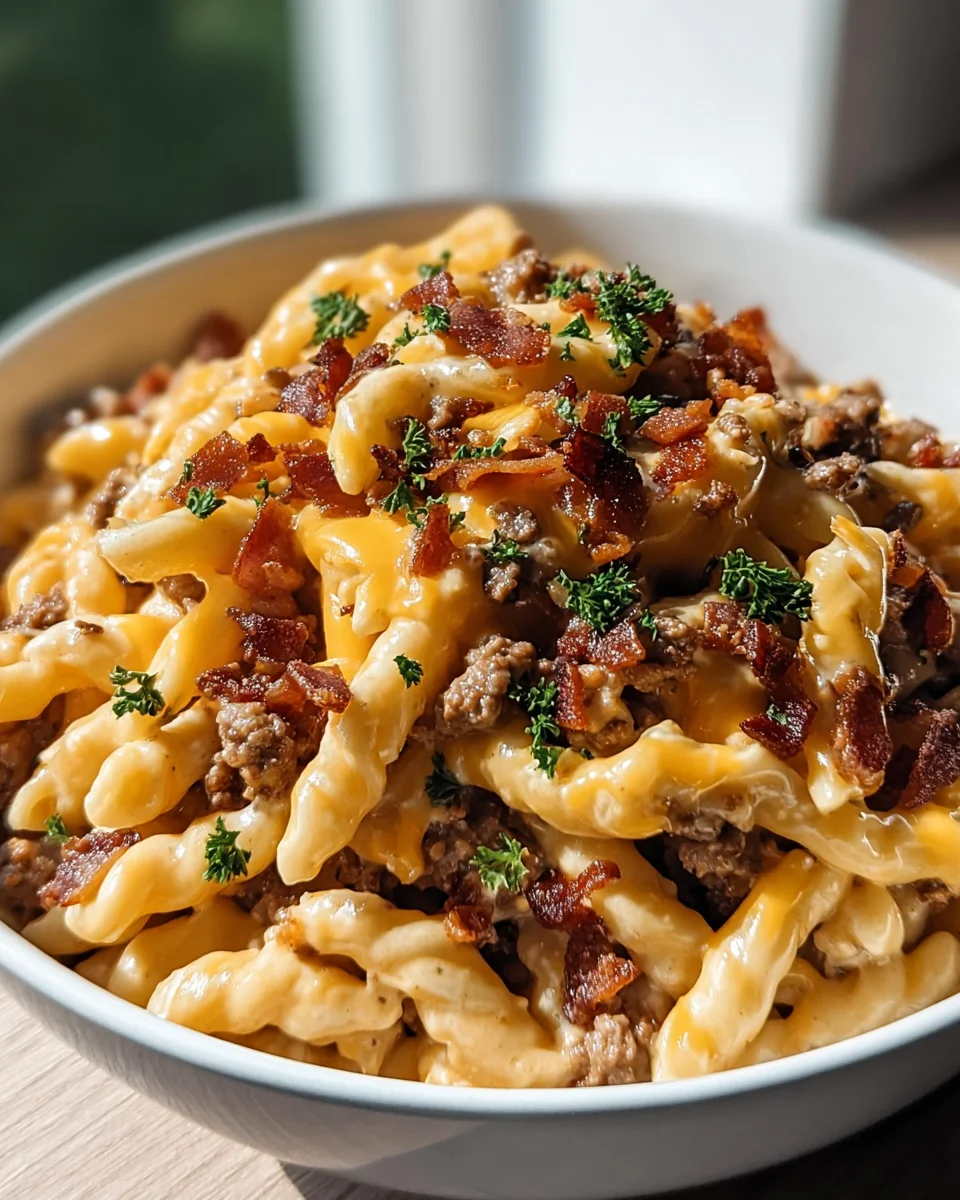 Loaded Beef Bacon Cheeseburger Pasta