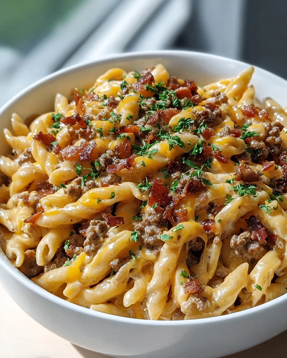 Loaded Beef Bacon Cheeseburger Pasta: Herzhaftes Genussrezept