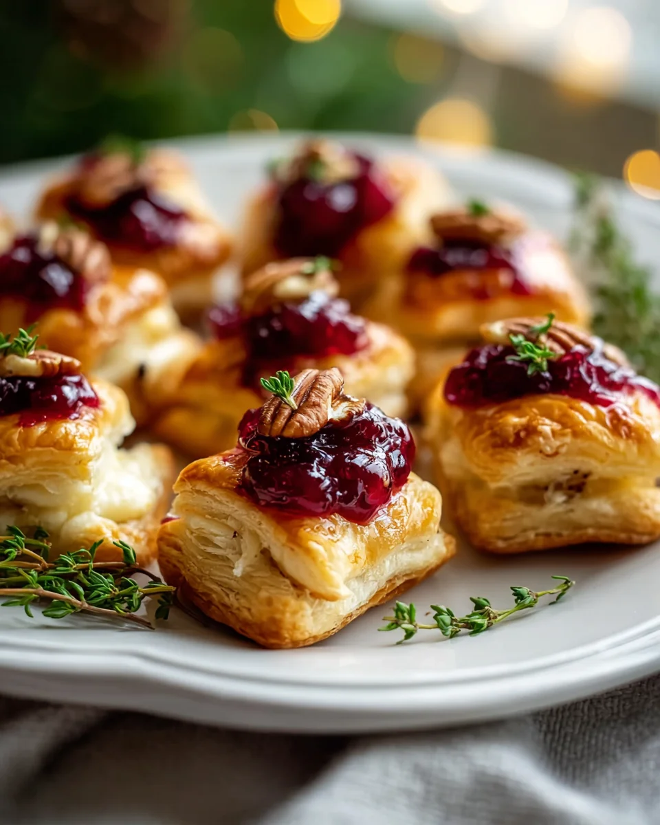 Einfache und elegante Cranberry Brie Bites für die Feiertage