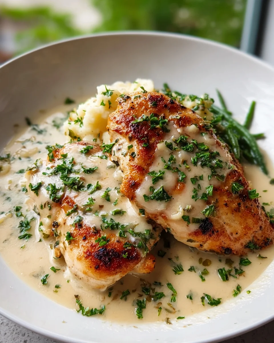 Cremiges Knoblauch-Parmesan Hähnchenbrust