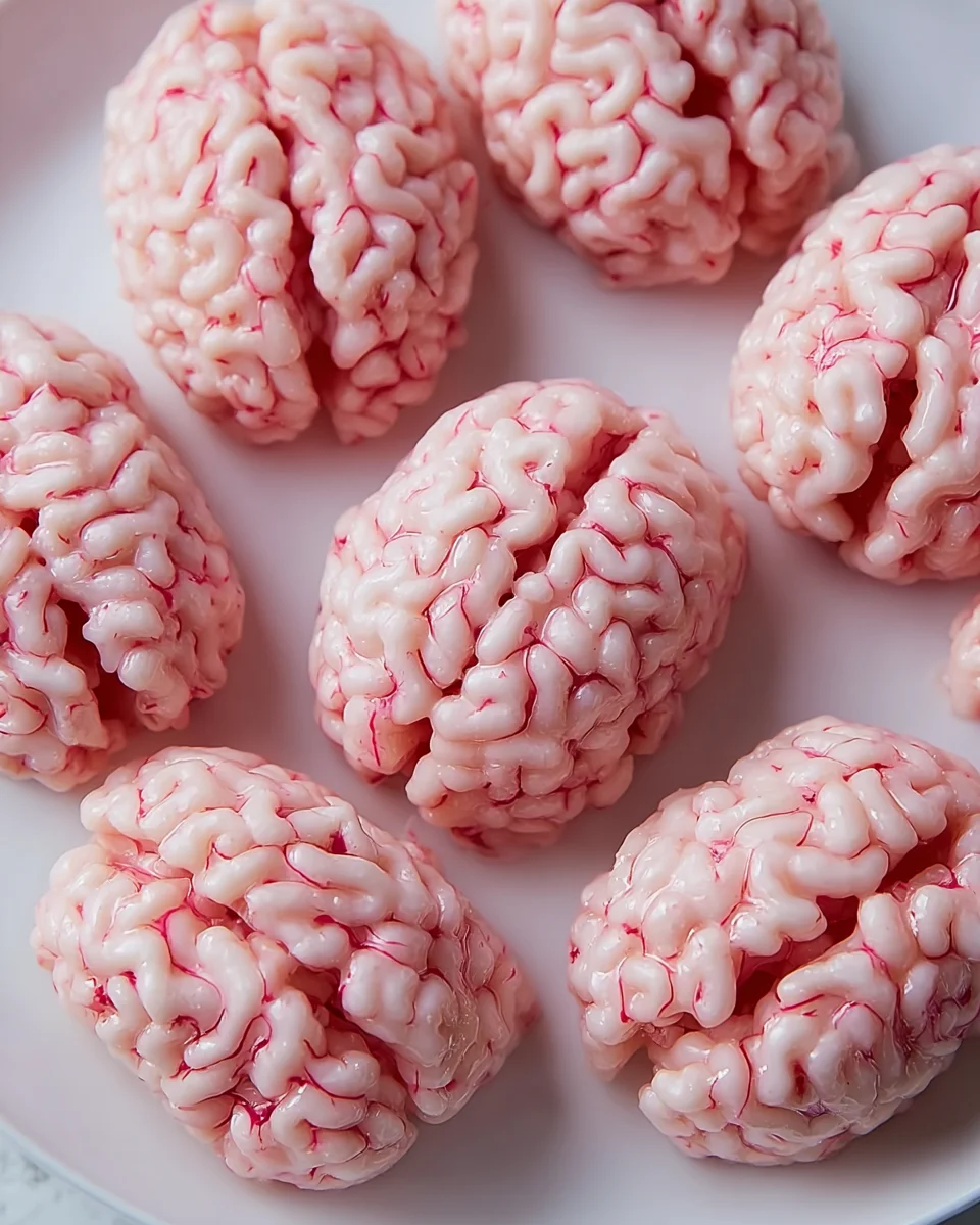 Gruselige Marshmallow Rice Krispies Halloween Brains
