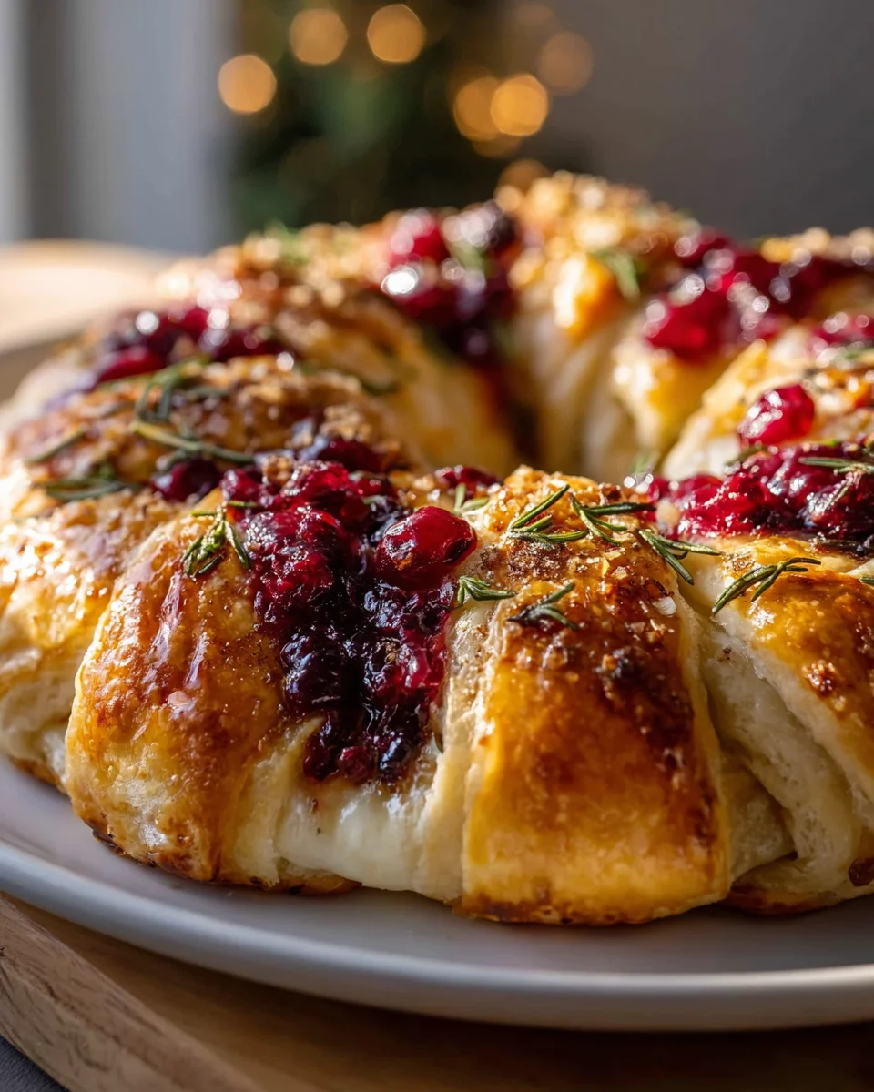 Brie-Käse und Cranberry Weihnachtskranz – Festliches Rezept