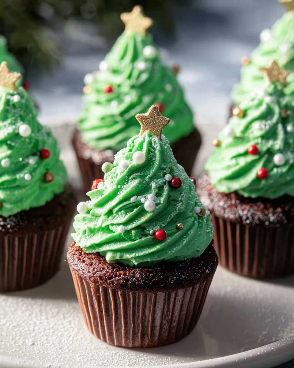 Leckere Christmas Tree Cupcakes für festliche Anlässe!