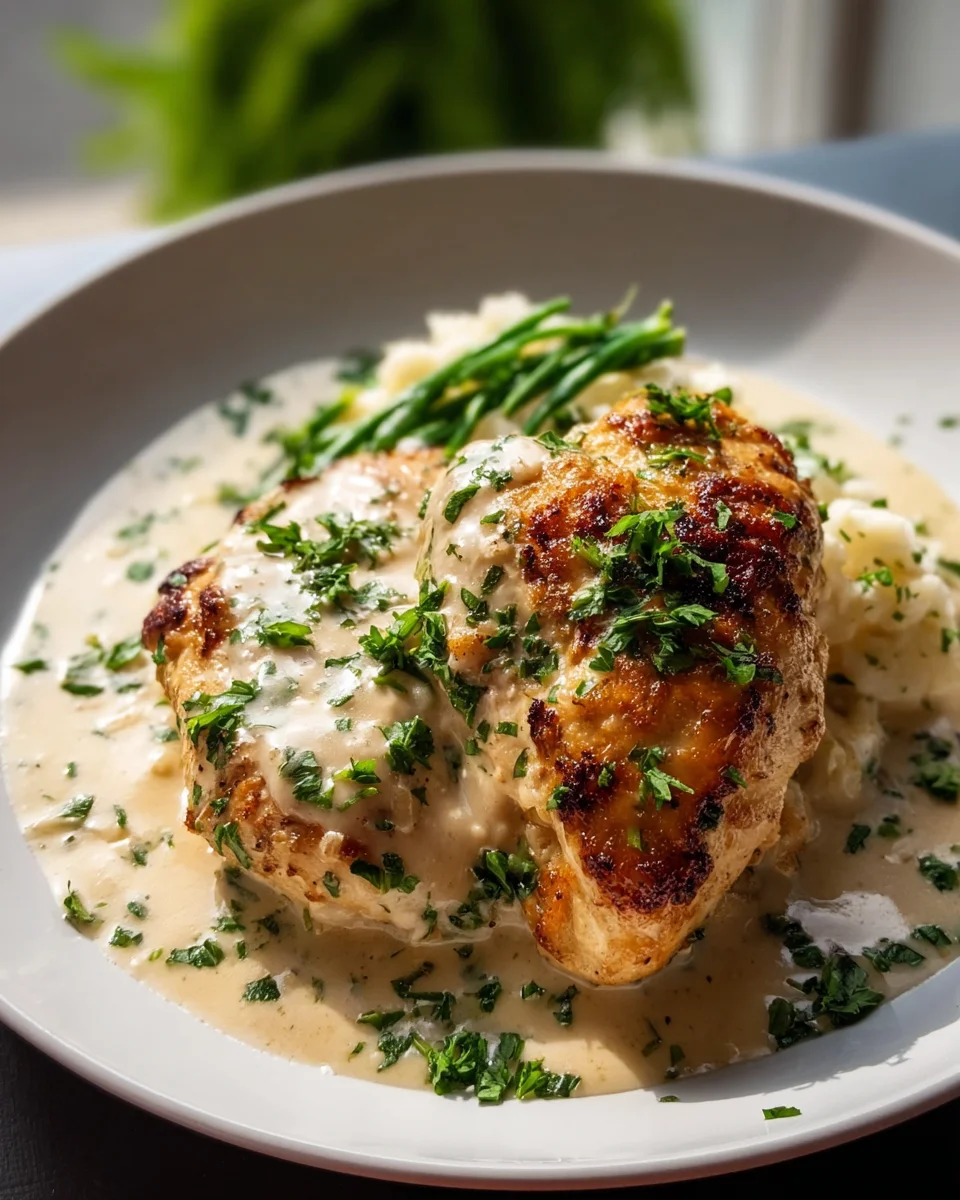 Cremiges Knoblauch-Parmesan Hähnchenbrust Rezept genießen!