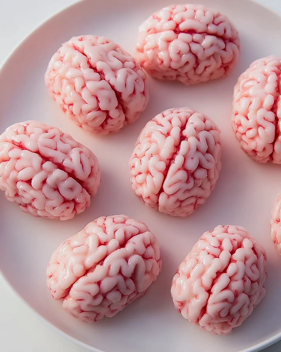 Gruselige Marshmallow Rice Krispies Halloween Brains