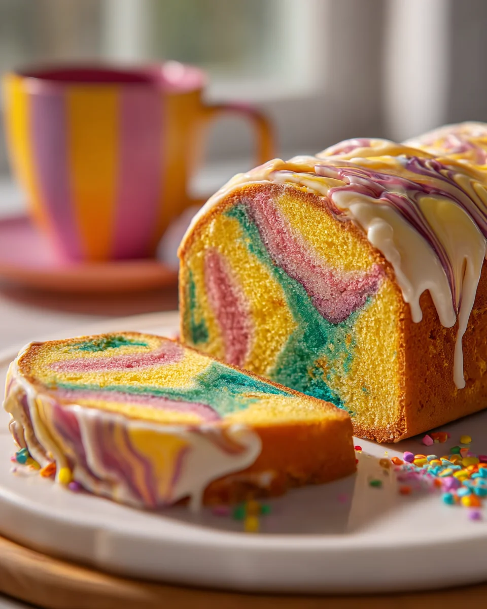 Kunterbunter Marmorkuchen