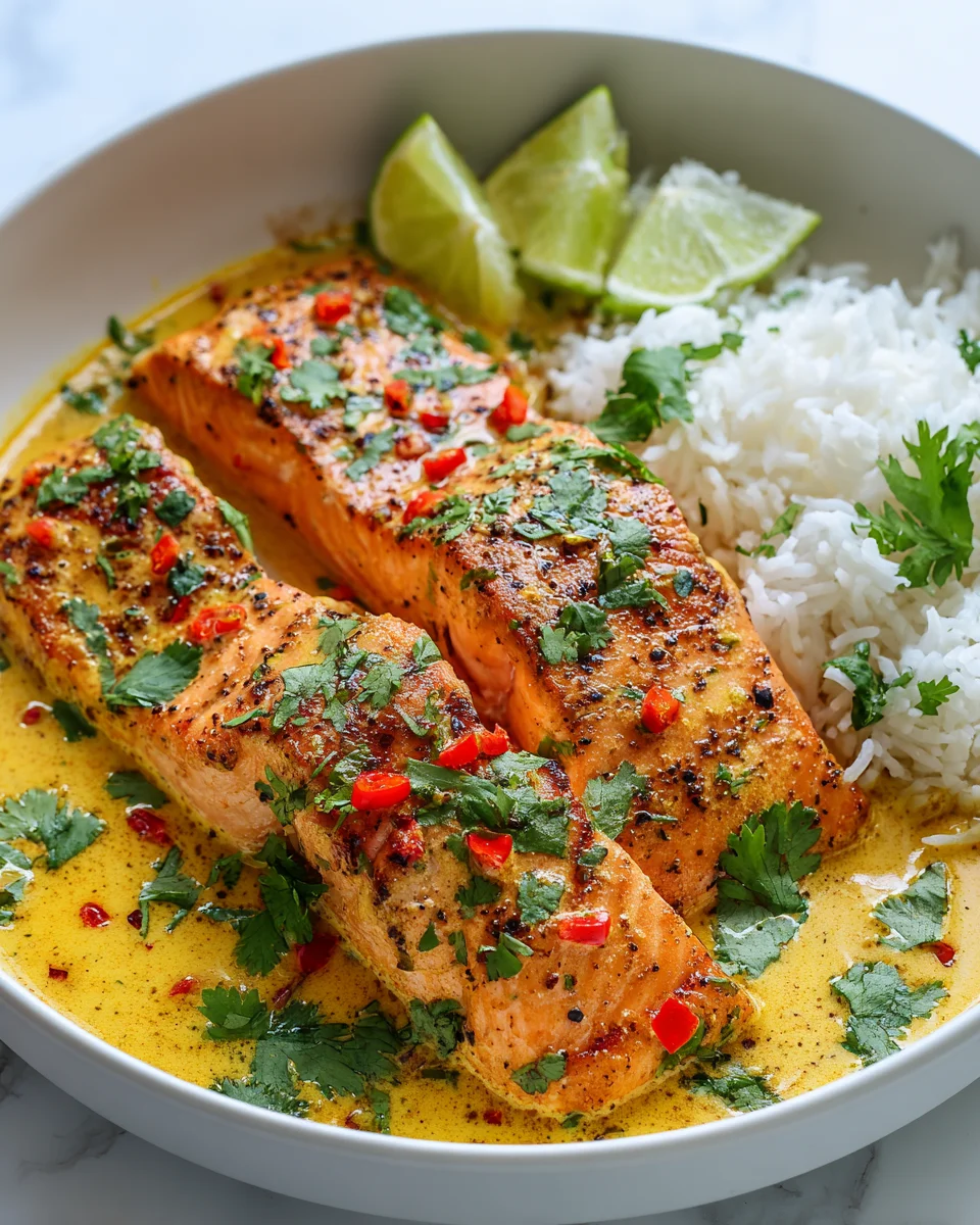 One Pan Kokos-Curry-Lachs mit Knoblauchbutter Rezept